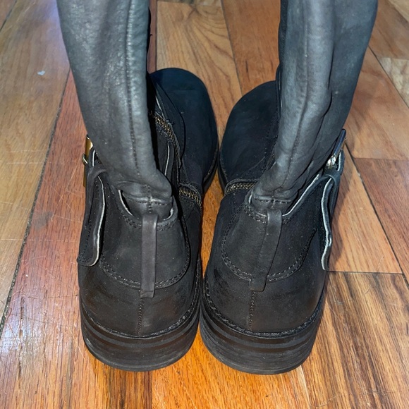 Gentle Souls Kenneth Cole Flat Buckle Zip Boots knee high Edgefield Black 9.5 ** - Picture 14 of 17